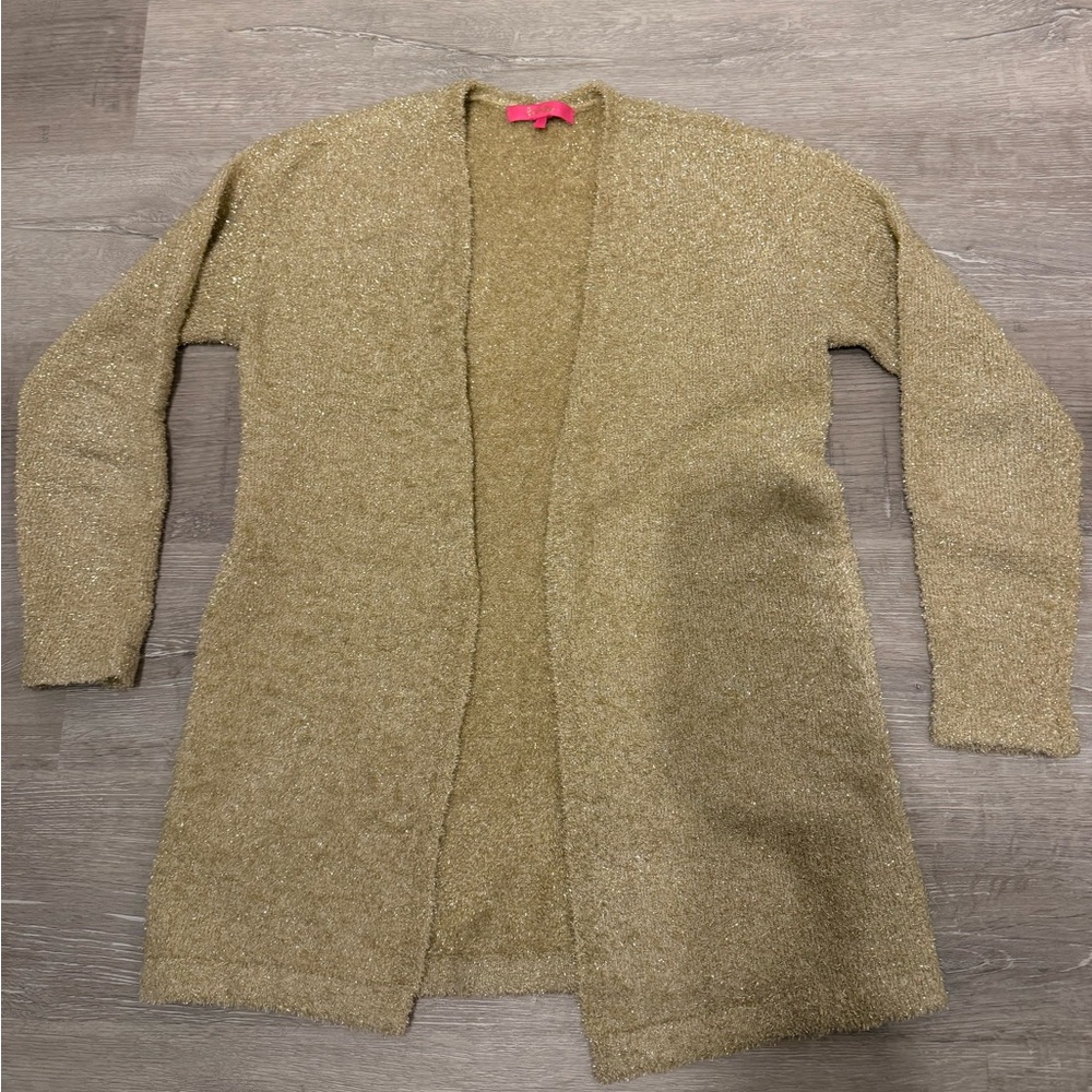 Good fuzzy metallic Lilly Pulitzer cardigan